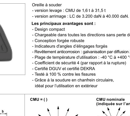 Oreille de levage à souder - vue 2