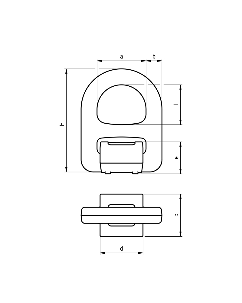 Schéma coté du TAPS-E à souder avec repérage des dimensions